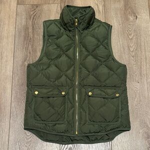 Woolrich Diamond Quilted Duck Down Puffer Vest Olive Green Women’s Small
